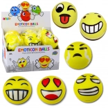 Mingea din spumă cu emoticonuri 10 cm, galbenă