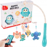 Carusel cu bufniță și animăluțe cu telecomandă