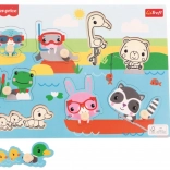 Puzzle din lemn Fisher-Price Animale la apă