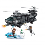Qman Police Battle Force misiune secretă Vultur – elicopter de poliție cu scuter și figurine