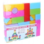 Set de construcție din plastic – cuburi moi 24 bucăți în săculeț
