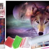 Pictură cu diamante Privirea lupului 30x40 cm