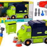 Mașină de gunoi DIY desen animat de asamblat – albastră