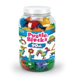 Set de construcție tip puzzle în borcan mare 90 buc