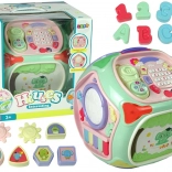 Cub educațional interactiv cu sortator, telefon și pianină