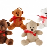 Ursuleț de pluș cu fundă și inimă 12 cm