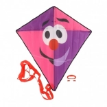 Zmeu clovn zburător din nailon 78 × 86 cm roz-mov