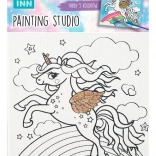 set de pictură pe pânză unicorn rainbow