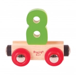 Vagon cu numărul 8 pentru trenulețe din lemn BIGJIGS RAIL