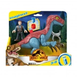 Imaginext JURASSIC WORLD – figurine Therizinosaurus și Owen