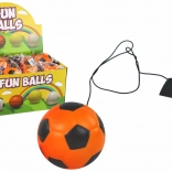 Minge de fotbal pe elastic, tip yo-yo, 6 cm, portocalie
