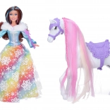 Păpușă prințesă cu cal și accesorii 29 cm