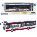 Autobuz urban metalic cu lumini și sunete 1:42, roșu