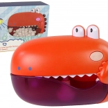 Jucărie de baie pentru copii – generator de bule dino, roșu cu baterii