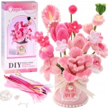 Set creativ DIY – flori din material textil în vază Flowerbox