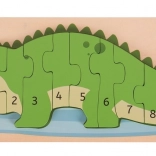 Puzzle de inserție crocodil cu numere BIGJIGS TOYS