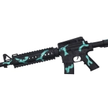 Pușcă de jucărie din plastic cu volant, 61 cm, negru-albastru