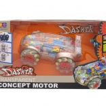 Mașină RC cu efect de fum și design transparent