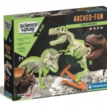 Clementoni Science & Play ArcheoFun: T‑Rex și Triceratops – set de excavare cu schelete luminoase
