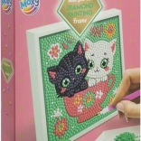 Moxy pictură cu diamante pe ramă, pisicuțe 15 × 15 cm
