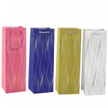 Pungă cadou pentru sticlă cu valuri sclipitoare