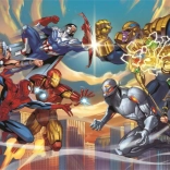 Puzzle panoramic Marvel: Eroi vs. răufăcători 1000 piese