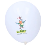Baloană albă gonflabilă cu imprimeu WIKY 30 cm, 100 buc