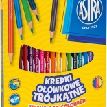 Astra creioane colorate triunghiulare 18 buc cu ascuțitoare