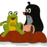 DoDo decorațiune mare din lemn Krtek și broasca