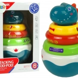 zornăitoare dinozaur cu inele colorate și bază balansată