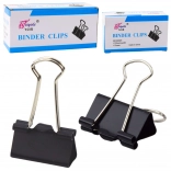 Clame universale de birou, oțel elastic, negre, 25 mm, 12 buc