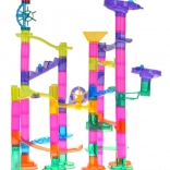 Set pentru pistă cu bile, 105 piese, cu bile luminoase