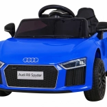 Mașinuță electrică AUDI R8 Spyder pentru copii – albastră cu telecomandă, roți EVA și MP3