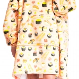 Pătură tip hanorac Cozy Noxxiez cu glugă, model sushi – pătură purtabilă oversize