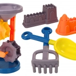 Set pentru nisip Moară de nisip Lopată Greblă Forme Portocaliu