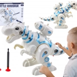 Dinozaur robotic cu aruncător de săgeți alb