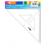 echer triunghiular cu riglă de 16 cm, transparent