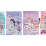 Caiet cu motiv de unicorn, cu pagini liniate