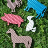 Autocolante pentru baie – animăluțe domestice din spumă (mix de culori)