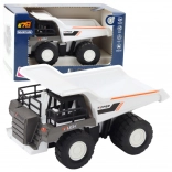 Basculantă de construcții cu piese metalice și motor albă