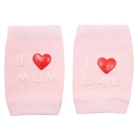 Genunchiere antiderapante pentru copii roz I love mum & dad
