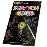 Foi răzuibile curcubeu cu șabloane și creion din lemn