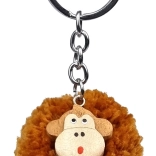 Breloc de lemn cu pompon maimuță