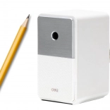 Ascuțitoare manuală cu recipient și reglare a lamei, albă