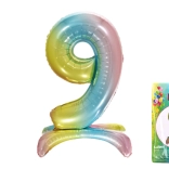 Balon cifră 9 curcubeu 80 cm