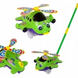 Avion Verde de Împins cu Tijă Lungă și Clopoțel