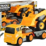 Două vehicule de construcții cu unelte pentru asamblare