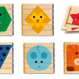 Puzzle simplu din lemn Animale colorate