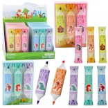 Set de evidențiere cu model de animale, roz și albastru, două vârfuri, 3 bucăți