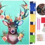 Pictură cu diamante 5D – cerb 30 × 40 cm